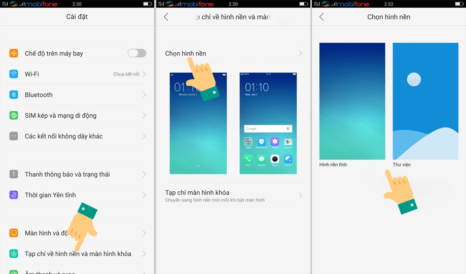 Cách đổi hình nền điện thoại Oppo mới nhất