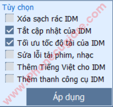 Tối ưu cho IDM sau khi cài