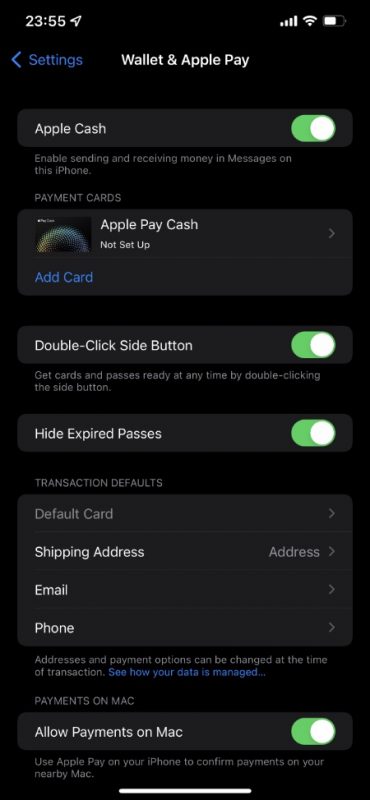 Cách thêm hoặc thay đổi địa chỉ giao dịch Apple Pay
