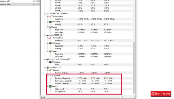 kiểm tra chai pin laptop