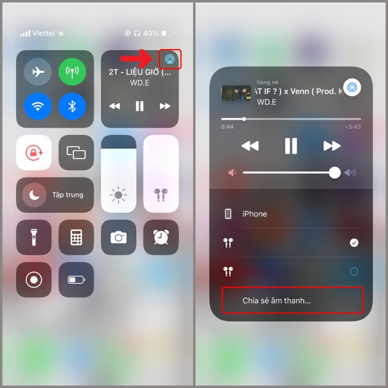 Cách chia sẻ âm thanh trên AirPods
