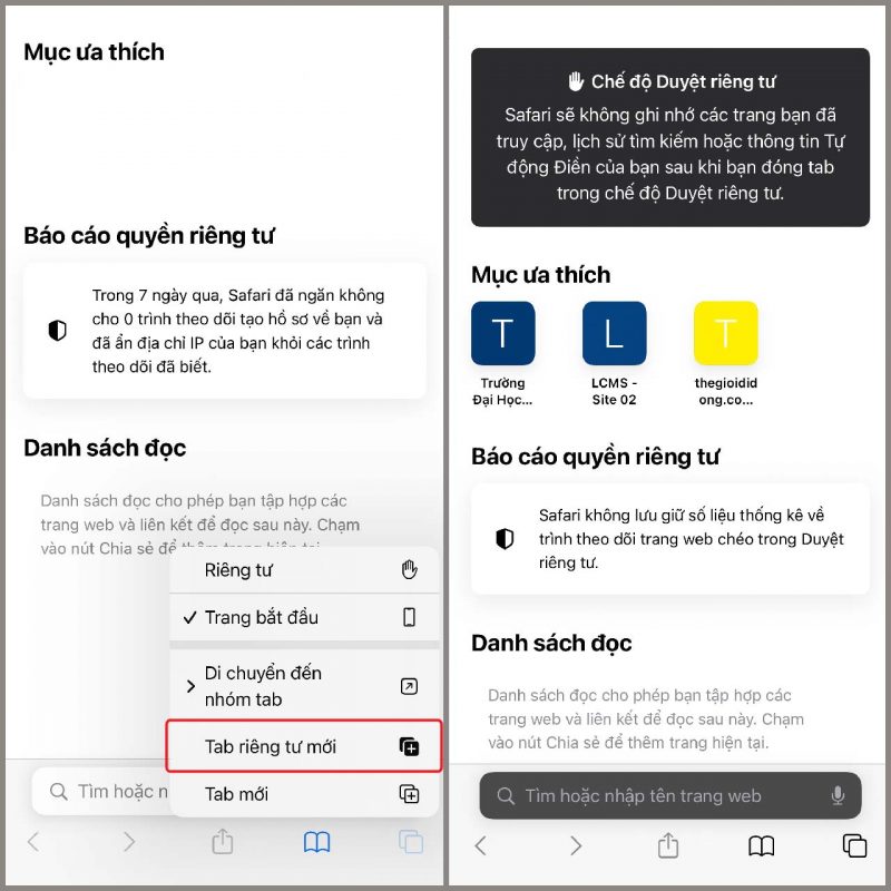 Cách mở tab ẩn danh trên Safari nhanh gọn lẹ