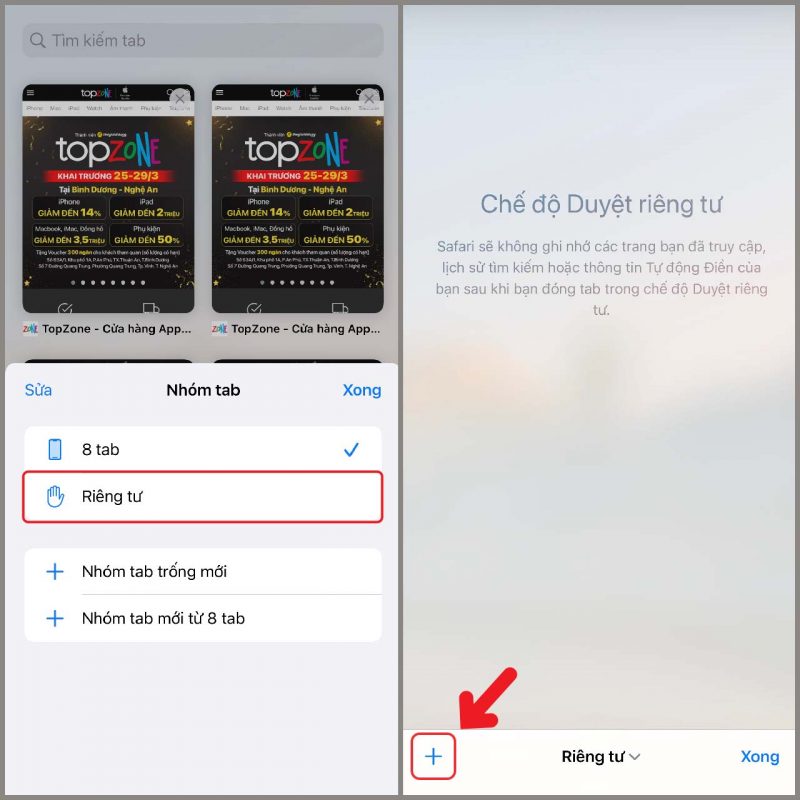 Cách mở tab ẩn danh trên Safari nhanh gọn lẹ