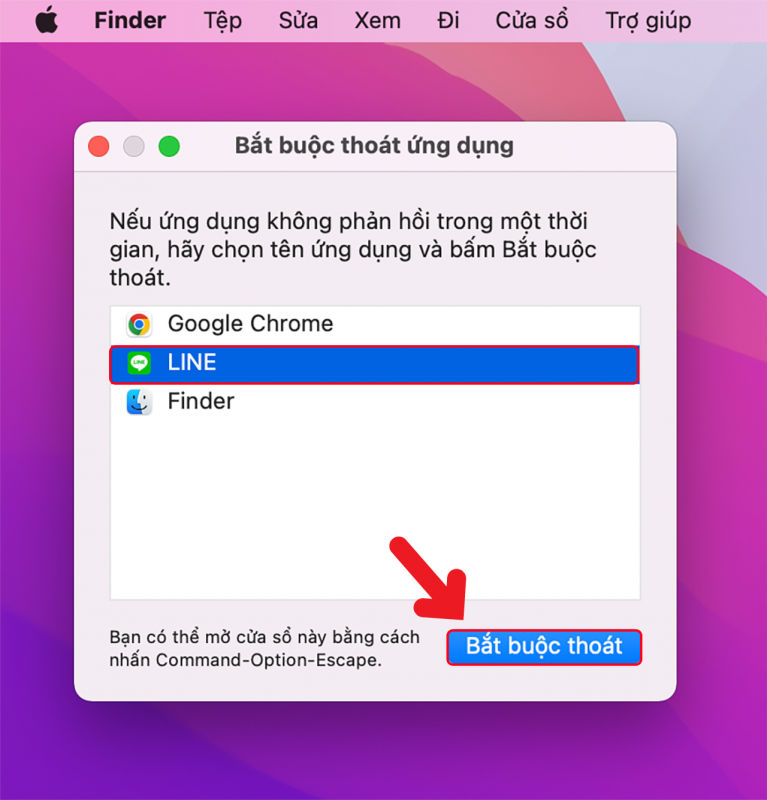Cách thoát ứng dụng bị treo trên MacBook