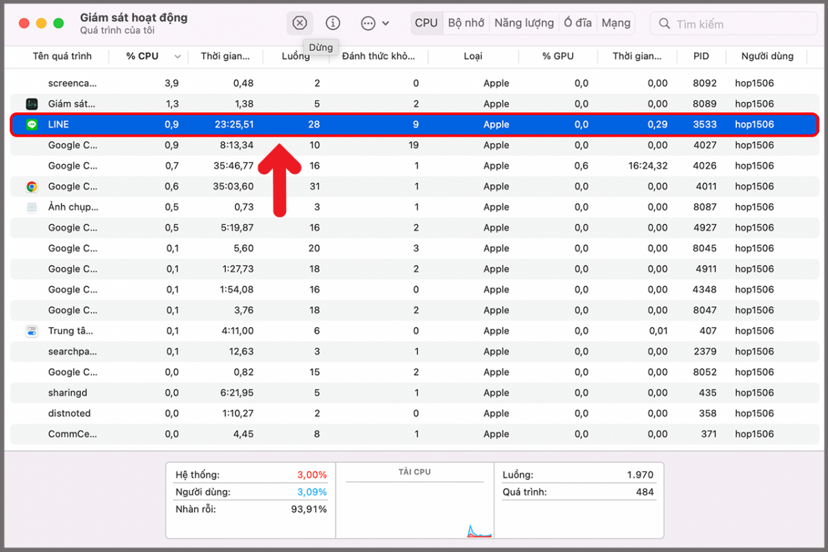 Cách thoát ứng dụng bị treo trên MacBook