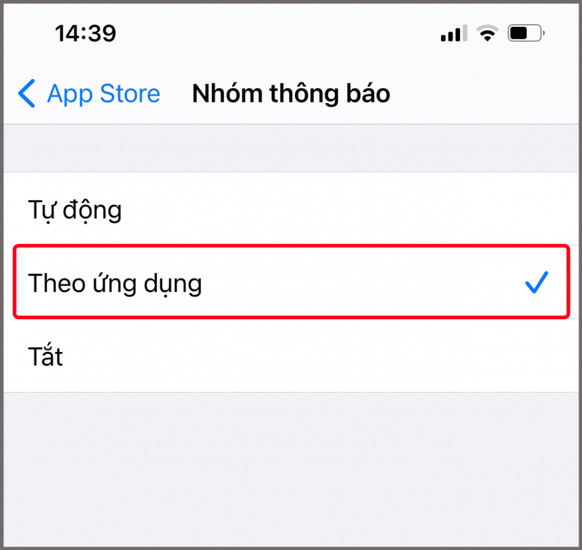Cách nhóm thông báo theo ứng dụng trên iPhone
