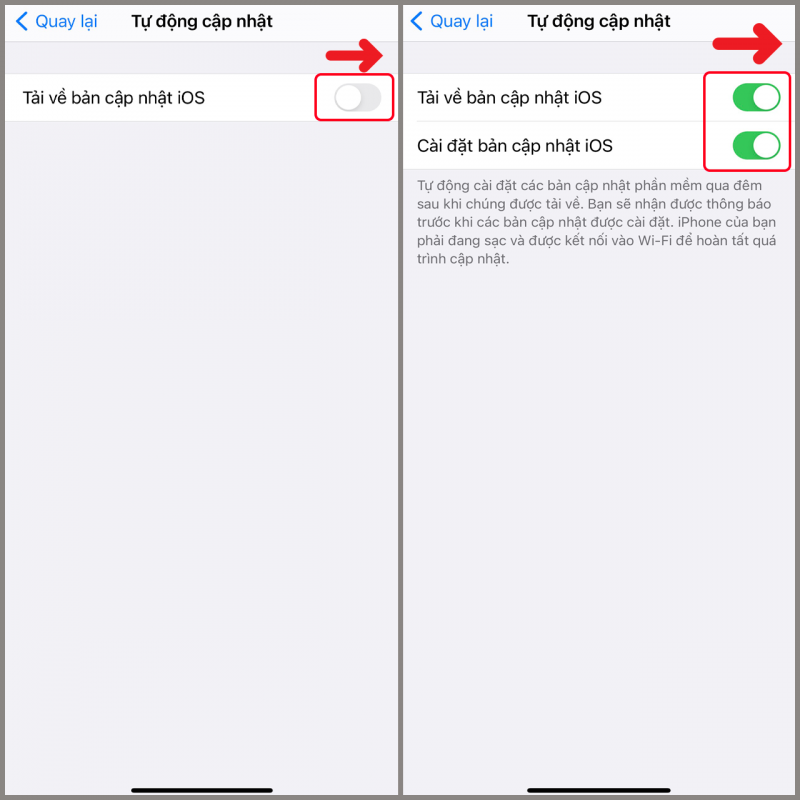 Cách bật tự động cập nhật phần mềm trên iPhone