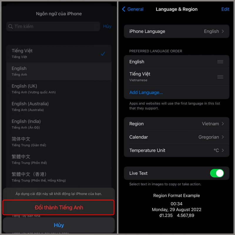 Cách xoá ngôn ngữ ưu tiên trên iPhone dễ dàng
