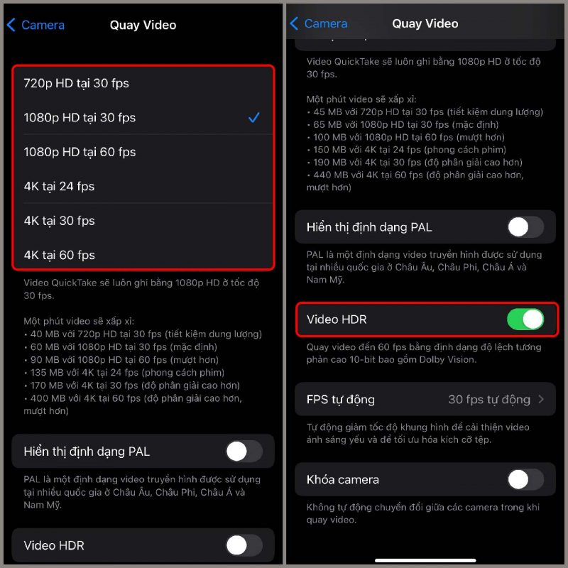 Cách cài đặt chất lượng quay video trên iPhone siêu xịn