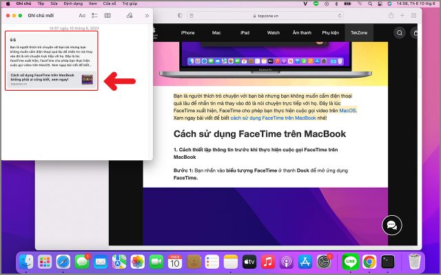 Cách ghi chú nhanh trên MacBook đơn giản