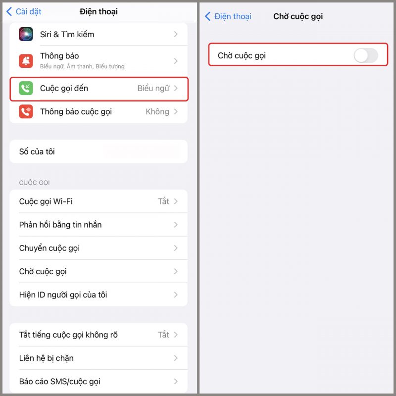 Cách bật tính năng chờ cuộc gọi trên iPhone