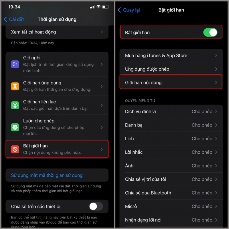 Cách chặn trang web có nội dung người lớn trên iPhone