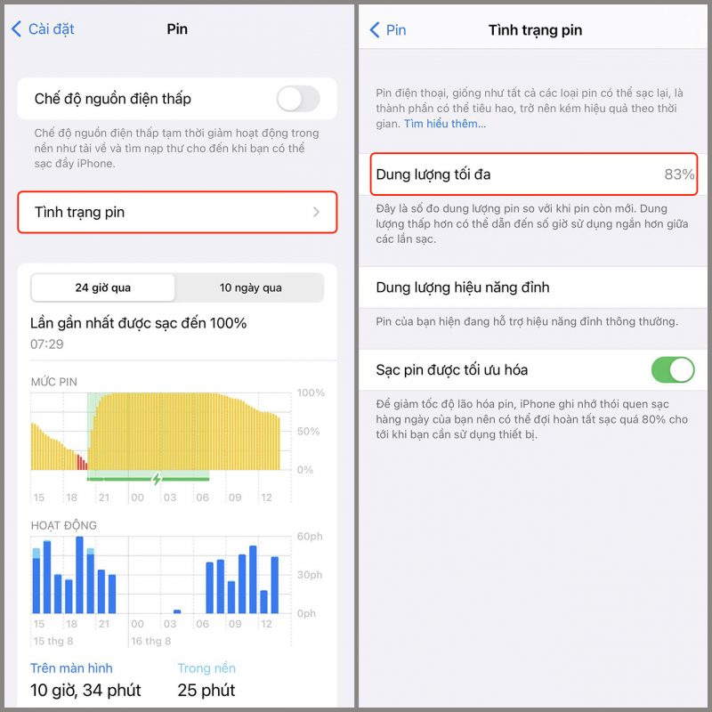 Top 2 cách kiểm tra pin bị kích trên iPhone để nhận biết và phòng tránh.
