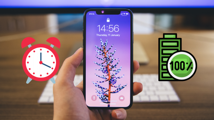 cách cài tự động báo thức khi sạc đầy pin trên iPhone