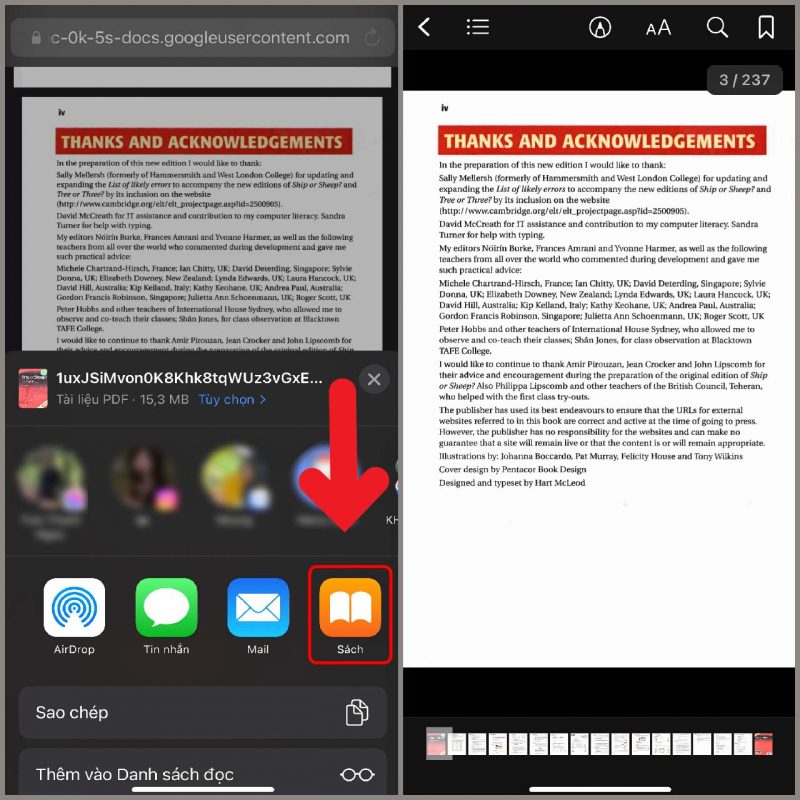 cách đọc tài liệu PDF trong Sách trên iPhone