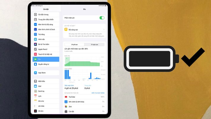 Cách kiểm tra pin iPad Pro