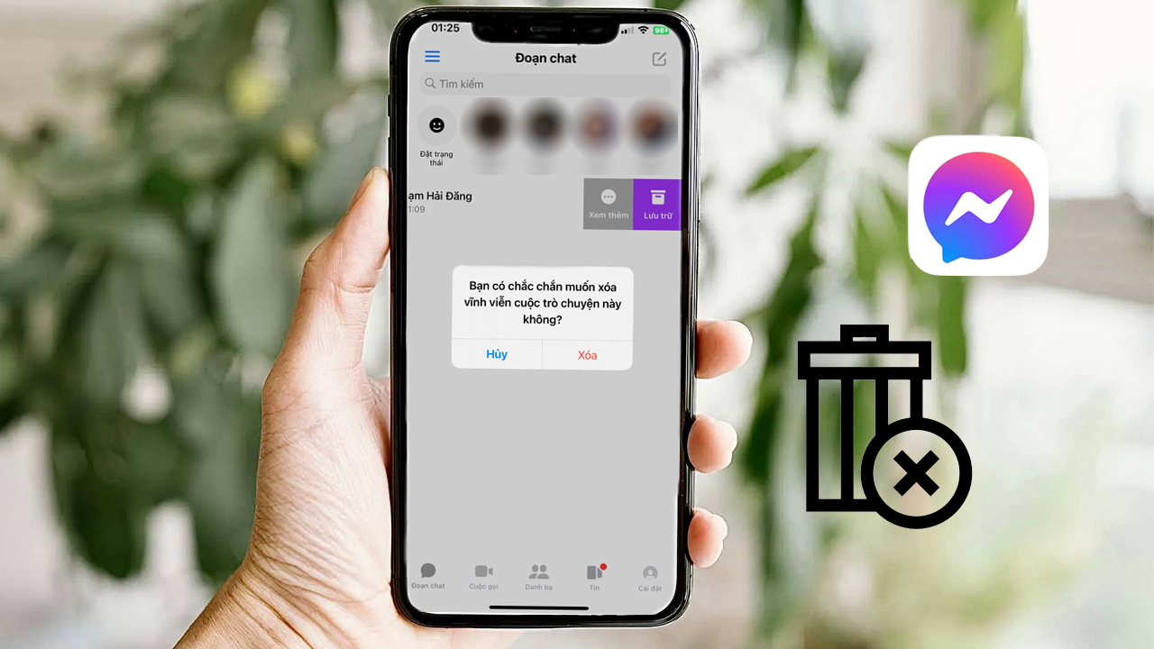 Cách xóa tin nhắn Messenger trên iPhone