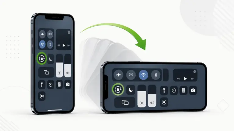 Minh họa cách xoay màn hình iPhone 12 Pro Max từ dọc sang ngang