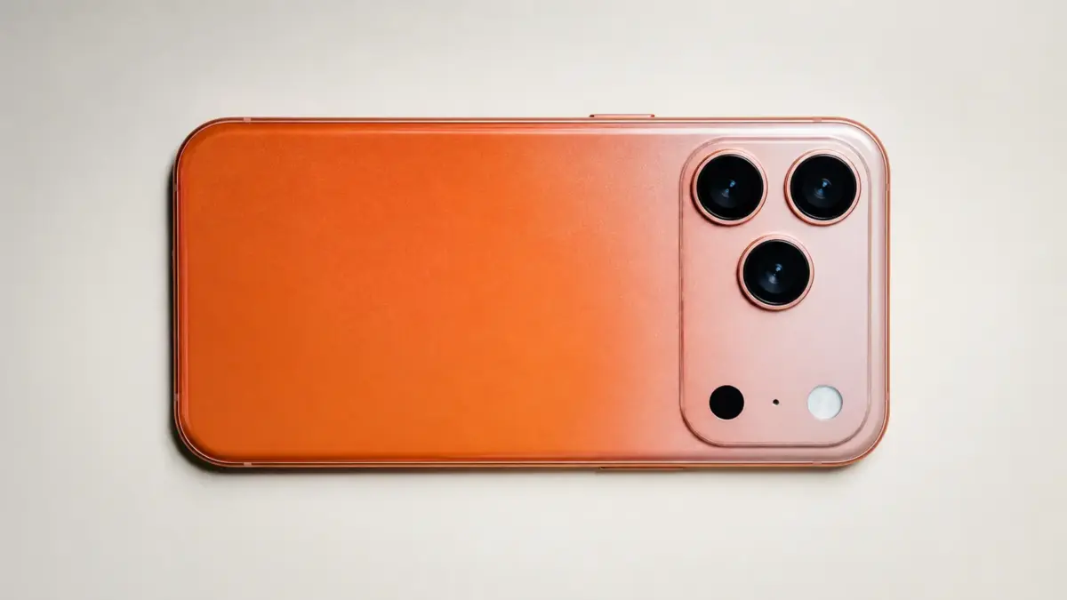 Minh họa hiện tượng màu cam chuyển sang hồng trên iPhone 17 Pro